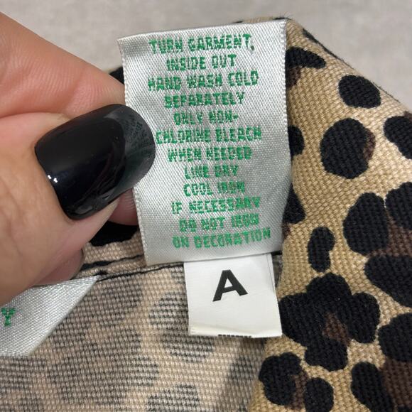 Vtg Laura Ashley Leopard Print Jacket Small Statement Shacket Gems Maximalist - Picture 5 of 8